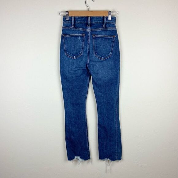 Abercrombie & Fitch High-Rise Ankle Flare Jeans - Frayed Hem - Picture 6 of 8
